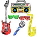 Pack of 6 Air Guitar Rockstar Inflatable Air Guitar Inflatable Instruments Toy Inflatable Party Props Party Supplies Favors Balloons Theme Party Festival 80s 90s Party DecorationsCosplay
