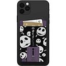 iJoy Disney Tim Burton’s The Nightmare Before Christmas Wallet Stick On- Adhesive Cell Phone Wallet Card Holder with Finger Strap and Kickstand - Jack Skellington Gifts, Jack Skellington Faces, Phone Wallet