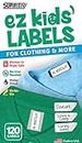 Supiritiv All Purpose Ez Kids' Clothing Labels, Stick-On No-Iron, Writable, Washer & Dryer Safe (120)