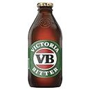 Victoria Bitter, VB Beer, Full Flavoured & Full Strength Lager, 4.9% ABV, 375mL (Case of 24 Bottles)
