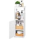 YIGANG Waterproof Bathroom Cabinets,White Bathroom Storage Shelf Organizer Cupboard with Daily use Layer and 1 Cupboard Door (UT)