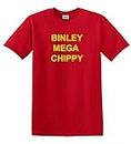 Revolutionary Tees Binley Mega Chippy Viral TikTok Chip Shop T-shirt en coton épais, Rouge, XL