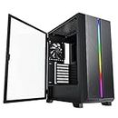 MONTECH Sky ONE LITE / Black Steel / High Airflow Fans Pre-Installed / Fine Mesh / Tempered Glass ATX Gaming Mid Tower Computer Case / Type C / ARGB Lighting Front Panel