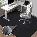 Office Chair Mat for Hardwood Floor: 63" x 51" Extra Large Black Office Chair Mats, Anti-Slip Rubber Floor Mat for Gaming Rolling Chair, Heavy Duty Sturdy Floor Protector Mat Under L Computer Desk