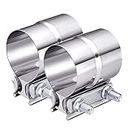 EVIL ENERGY 2.5 Inch Exhaust Clamp, Lap Joint Band Clamp Stainless Steel 2PCS