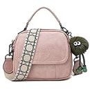 Love Deliver Crossbody Bags for Women Small Leather Purses for Ladies Shoulder Bag with 2 Detachable Straps, Pink