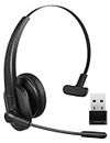Bluetooth Headset, Sarevile Bluetooth Trucker Headset with Upgraded Microphone Noise Canceling for Trucker, Hand Free Wireless Headset with Adapter for Office Meeting. Widely Compatible for Computer