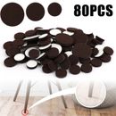 80 Piece Self-Stick Furniture Felt Pads for Hard Surfaces Brown F2