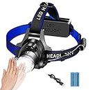 SEAHAVEN High Power 18650 Headlamp 1800LM CREE XM-L T6 LED Headlamps Hunting Headlight Bicycle Camping Head Torch Light led Head lamp Including Charger(Batteries Included) (1 LED Head LAMP)