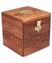 HEEBA GALLERY Wooden Money Bank - Big Size Master Size Large Piggy Bank Wooden 5 X 5 Inch For Kids And Adults (Brown) || Mb08, Traditional