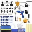 97PCS Dent Puller Kit, Paintless Auto Body Dent Repair Kit with Golden Lifter, Slide Hammer T-bar Dent Puller, Bridge Puller, Suction Cup and Glue Gun for Car Dent Remove Auto Body Dent Removal Kit
