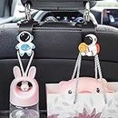 wolpin Car Backseat Headrest Hook/Hanger Universal Durable Organiser Space Saver for Handbag, Wallets, Keys, Grocery Bags (Astronauts, Pack of 2)