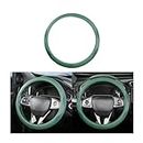 Car Steering Wheel Cover, Microfiber Breathable Ice Silk Leather Steering Wheel Cover Soft Anti-Slip Safety, 15inch Four Season Universal Fits for Most Truck,SUV,Cars (Green)