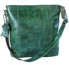 Women's Bucket Style Buffalo Leather Green Shoulder Crossbody Laptop Office Bag