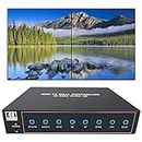 ISEEVY 4K60 UHD Video Wall Controller 2x2 1x2 2x1 1x3 3x1 1x4 4x1 TV Wall Controller for 4 TV Splicing Display Support 3840x2160@60Hz Inputs and Rotate 90 Degree for Portrait Mode Screens