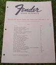 Fender 1970 raro original 14 páginas lista de precios - efectivo 1 de enero de 1971