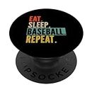 Eat Sleep - Jarra de béisbol con diseño de béisbol PopSockets PopGrip Intercambiable