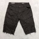Pantalones Cortos de Jean Smoke Rise 36 Patinador Streetwear Negro Denim Algodón