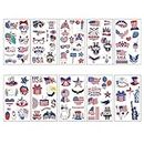 10sheet Independence Day Tattoo Tattoo Flag Flag Body Art Stickers Usa Patriotic Décatiques Favors Favors Pour Face Supher Brau