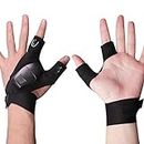 Flashlight Gloves, Waterproof Led Gloves with Magic Strap, Fingerless Outdoor LED Glove Flashlight Torch Cover for Night Fishing, Camping, Hiking, and Working Repairing in Darkness Place Aocate