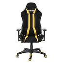 Gamaxy Ergonomic Gaming Chair with Premium Fabric & PU Leather, Adjustable Neck & Lumbar Pillow, 4D Adjustable Armrests & Strong Nylon Base (Black & Yellow)