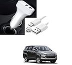 Auto Addict 2 Ports Fast Car Charger with C-Type Cable(Turbo Charger,Dual USB) for Toyota Innova Crysta