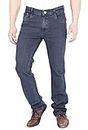 Basilio Stretchable Cotton Denim Fabric Smoke Grey Color Regular Fit Mid Rise Jeans Pant for Men (Size-30)