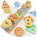 KmmiFF Wooden Toys 1 Year Old,Shape Sorter Montessori Toys for 1 Year Old Boys Girls,Sensory Toys for Autism Toddler Toys,Learning Educational Toys for 1 2 3 Year Old Boys Girls Birthday Gifts