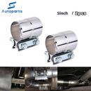 5" inch 2pack Stainless Steel 304 Lap Joint Clamp Heavy Duty Exhaust Band Clamp
