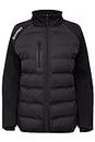 Sundried Womens Hybrid Sport Casual Puffer Jacket Warm Quilted Padded All Seasons Coat (Black, Medium)