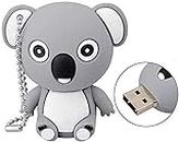Ulticool – Koala Ours 128 Go Mémoire Stick - 3.0 Haute Vitesse - Clé Design Unique et Original – 128 GB USB Flash Drive - Excellent Cadeau d' Anniversaire Garçon File - Gris Blanc