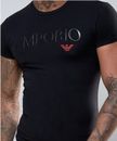 Emporio Armani Schwarz Herren T-shirt Größe: M, L, XL glänzender Druck
