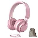 Kids Headphones with Microphone for Children Boys Girls, Volume Limit 85dB, Over/On Ear Headphones,Wired Headphones for Teens School, Travel, Compatible with Cellphones, Tablets, Kindle