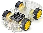 R&D Four Wheel Robotic Double Layer Smart Car Kit With Acrylic Chassis-DIY Module-Transparent Structure-2 Layer Smart Car Transparent Acrylic Chassis