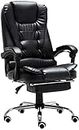 sjdoPulse Comfortable Office Chair Comfortable Gaming Chair Ergonomics Reclining Seat Lifting Rotation Executive Chair with Footrest Leather Computer Chair Brown