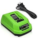 Munikind Fast Replacement Charger Compatible with Greenworks 40V Battery Charger Lithium Ion 29482 29462 29472 2901319 2938302 BAF702 L-300 BAF704 Compatible with Greenworks 40V G-MAX Power Tools