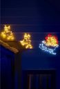 Outdoor Christmas Decorations Reindeer Santa Sleigh Animated 190 LED Lights 9620