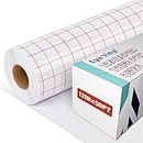Transfer Tape for Vinyl - 12“x50FT Transfer Paper Roll with Red Grid Medium Tack Vinyl Transfer Tape for Silhouette Cameo, Permanent Vinyl for Decals, Mug