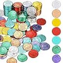 200 Pieces I was Caught Being Good Incentive Coins Colorful Plastic Reward Coins School Teacher Reward and Prize Supplies Smile Face Coin Pretend Play Coin for Counting, Halloween Christmas Party