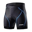 Souke Sports Men's Cycling Underwear Shorts 4D Padded Bike Bicycle MTB Liner Shorts with Anti-Slip Leg Grips(Blue, Large)