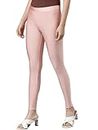 ONCH Women's Regular Fit Shimmer Leggings Pink Champagne