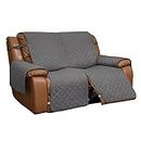 Easy-Going Loveseat Recliner Cover, Reversible Couch Cover for Double Recliner, Split Sofa Cover for Each Seat, Furniture Protector with Elastic Straps for Kids, Dogs, Pets(2 Seater, Gray/Light Gray)