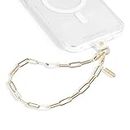 Case-Mate Phone Charm with Gold Metal Chain - Detachable Phone Lanyard, Hands-Free Wrist Strap, Adjustable Phone Grip Strap, Accessory for Women - iPhone 15 Pro Max/ 14 Pro Max/ 13 Pro Max/ 12 - Gold