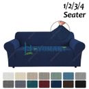 1/2/3/4 Seater Slipcover Solid Sofa Covers Stretch Couch Furniture Protector