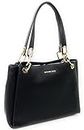 Michael Kors Women's Trisha Large Shoulder Bag Tote Purse Handbag (Black)