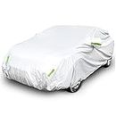 Ikaif Universal Car Cover 190T Full Waterproof Breathable Scratch Rain Snow Heat Resistant with Mirror Pocket & Reflective Strips (Fit Sedan 169 to 189 inch)