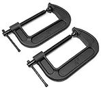 WEN CLC424 Heavy-Duty Cast Iron C-Clamps with 4-Inch Jaw Opening and 2.2-Inch Throat, 2 Pack