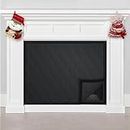 FOSLUOC Fireplace Cover, Fireplace Blanket Stops Cold Air Heat Loss for Winter Summer, Indoor Fireplace Draft Stopper Save Energy, (39" W x 32" H,Black)