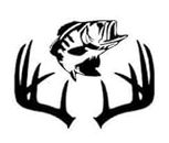 Fish Deer Antlers Fishing Hunting Vinyl Decal Sticker|Black|Cars Trucks SUV Laptops Tool Box Wall Art| 7" X 5.5"|CGS123