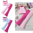 Kids Girls Clothing Sets Letter Printed Outfits Elastic Waistband Tracksuit